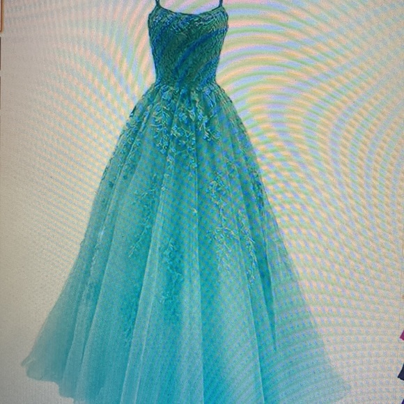 Aqua Prom Dress. Never worn. From Amazon. Brand: DRESS - Picture 9 of 9